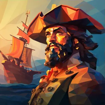 A bold cubist low poly pirate - Image 3