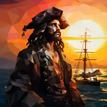 A bold cubist low poly pirate - Image 4