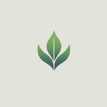 Leaf icon with a power button in green and white on a light gray background - Image 2