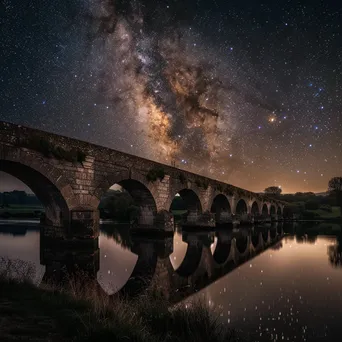 Milky Way Above Historic Bridge