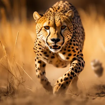 Cheetah sprinting across the savannah. - Image 1