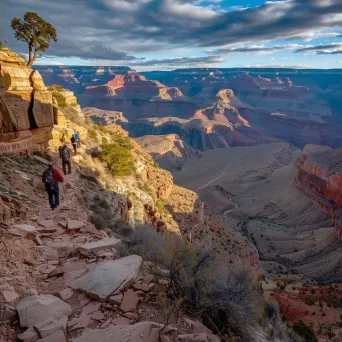 Grand Canyon landscape with hikers on trails - Image 4