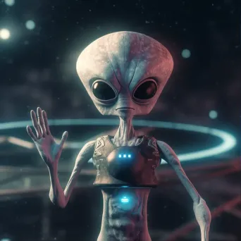 Friendly alien offering cosmic apology for 