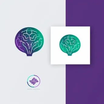 Logo with AI brain in purple and green colors - Image 2