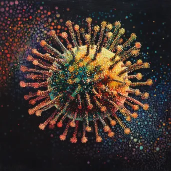 Pixel-like pointillist portrait of a virus particle - Image 2