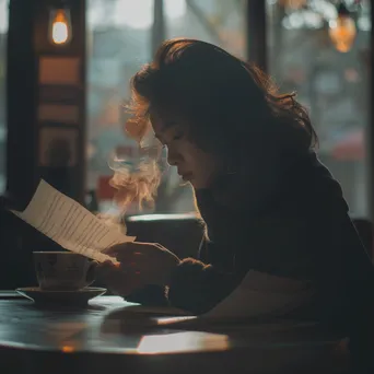 Graduate Reading Acceptance Letter in Coffee Shop