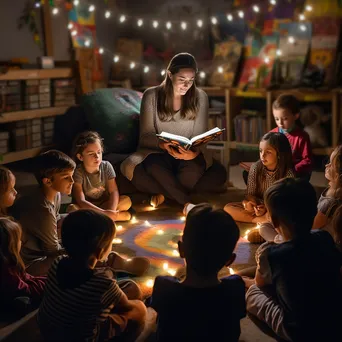 Teacher reading to children during storytime - Image 2