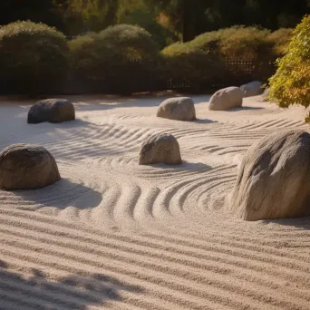 Symmetrical zen garden with aligned rocks - Image 3