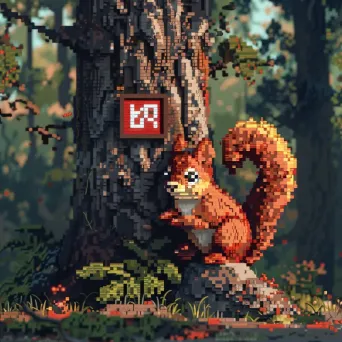 Pixelated Squirrel 404 Error Page