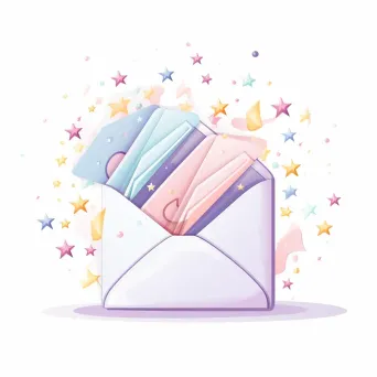 Pastel Stationery Shop Logo with cute envelopes and magic pencil - Image 3