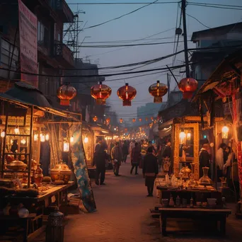 Dusk at Street Market