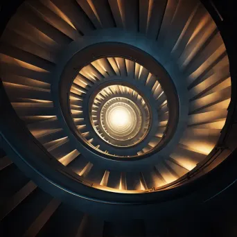 spiral staircase descending photo - Image 2