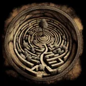 Image of an ancient stone labyrinth, symbolizing life