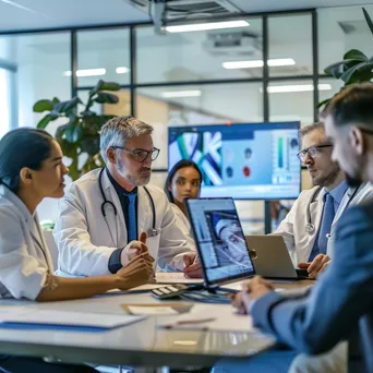 Medical professionals collaborating on telehealth - Image 1