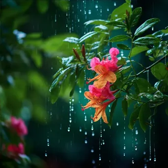 Summer rain shower in a lush garden - Image 4