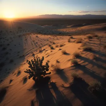 Vast Desert Landscape at Sunset