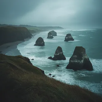 Dramatic Coastal Scene before Rain