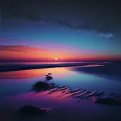 Tranquil sea reflecting the anticipation of sunrise - Image 2