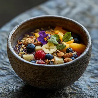 Smoothie bowl topped with various fruits - Image 3