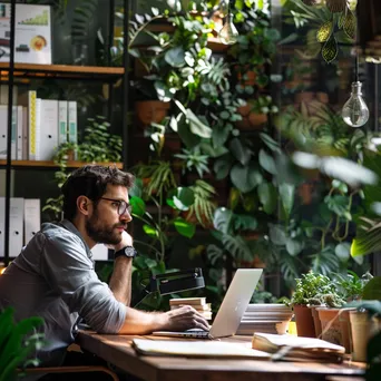 Entrepreneur working at a stylish desk - Image 1