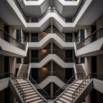 Modern architecture staircase with geometric patterns on Nikon Z6 II - Image 1