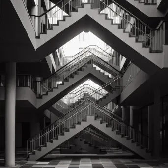 Modern architecture staircase with geometric patterns on Nikon Z6 II - Image 2