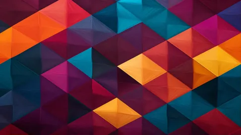 Low poly version of a quilt patchwork in deep jewel tones - Image 1