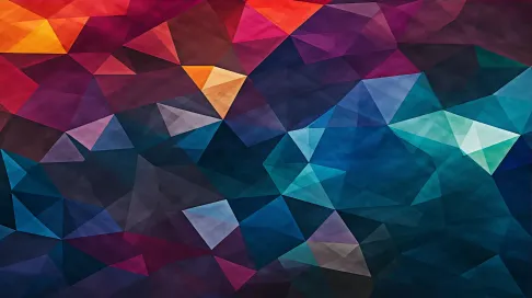 Low poly version of a quilt patchwork in deep jewel tones - Image 3