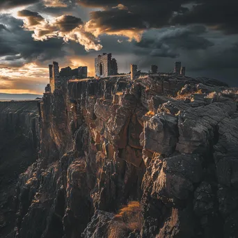 Fortress Ruins on a Cliff