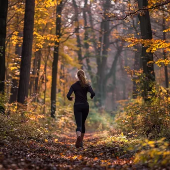 Running Through Autumn Trail