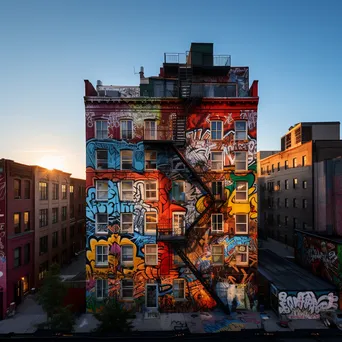 Impressive graffiti art on a multi-story city building - Image 1