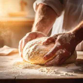 Kneading Dough in Morning Light