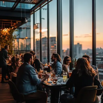 Rooftop café with friends and panoramic city views - Image 3