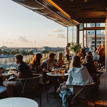 Rooftop Café with City Views