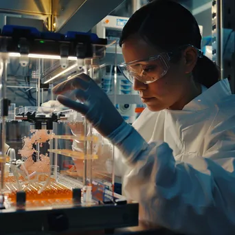 Researcher conducting an experiment with live cells in a bioreactor. - Image 3