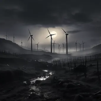 Rural landscape with windmills and solar panels - Image 1