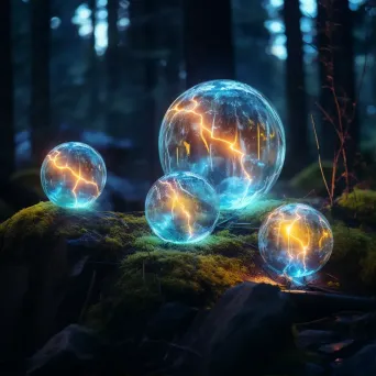 Glowing orbs in nature with light painting - Image 1