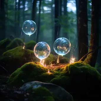 Glowing orbs in nature with light painting - Image 4