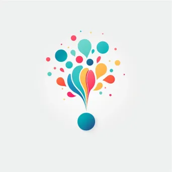 Colorful balloon logo design in pink, green, and blue - Image 3