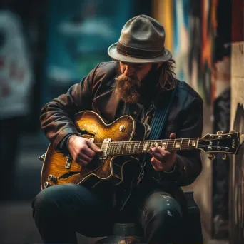 Urban musician on the street - Image 1