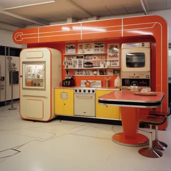 Image of a 1950s style kitchen with high-tech appliances - Image 1