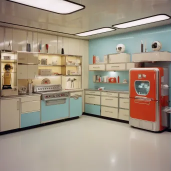 Image of a 1950s style kitchen with high-tech appliances - Image 3