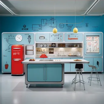 Image of a 1950s style kitchen with high-tech appliances - Image 4