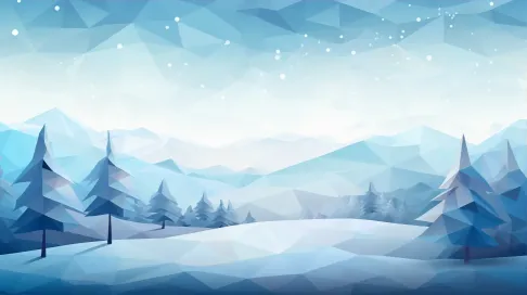 Cool blue and white low poly winter scene suggestive of snowfall - Image 3