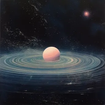 Dreamy pastel sketch of Saturn