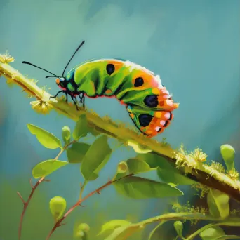 Picture of caterpillar transforming into butterfly in spring - Image 1