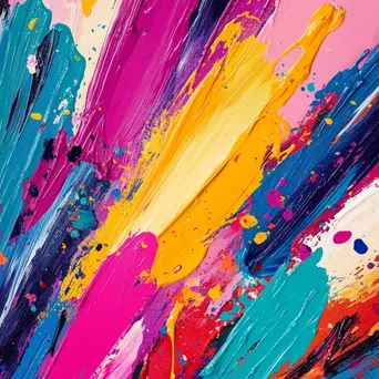 Colorful collage of paint strokes and splashes - Image 3