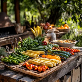 Seasonal vegetables grilling outdoors - Image 4