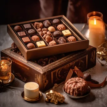 Chocolate box filled with assorted pralines - Image 2