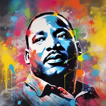 Expressive, graffiti-style portrait of Martin Luther King Jr. - Image 3